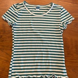 Old Navy striped ribbed t shirt size 10-12